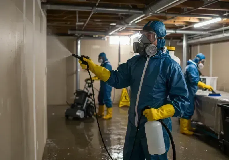 Basement Sanitization and Antimicrobial Treatment process in Harahan, LA